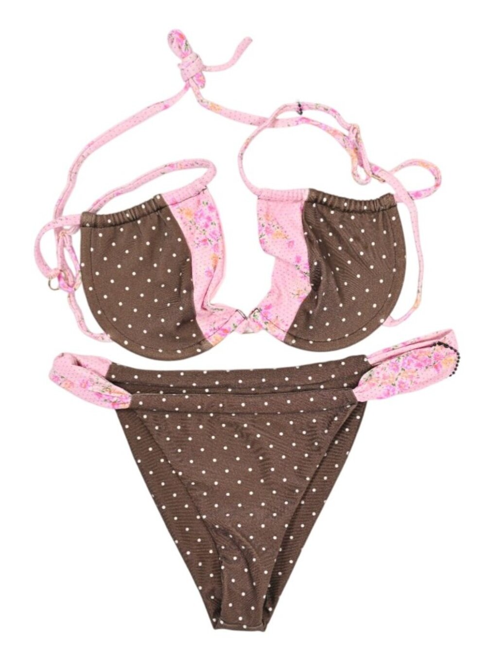 FAE House Sheridan Top & Koa Bottoms Bikini Set in Peony